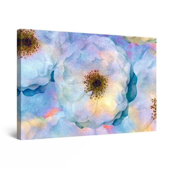 Startonight Canvas Wall Art Rainbow Macro Flower Watercolor Painting Framed 24" x 36"&nbsp;