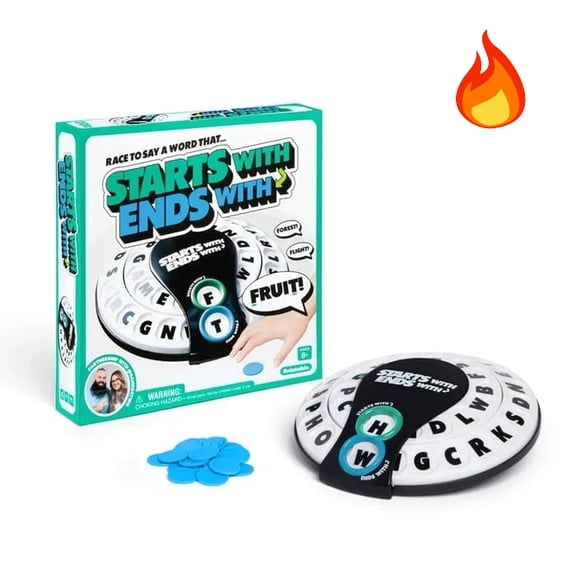 Starts With Ends With Fast Paced Family Word Game - Party Vocabulary Card Game for Teens Adults, Fun Group Activity for Game Night