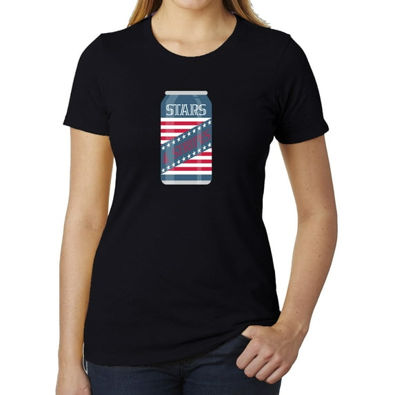 Starts and Stripes Beer T-shirts, Ladies Graphic T-shirts, Patriotic Shirts - Black MH200WPATRIOT S22 XS