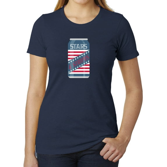 Starts and Stripes Beer T-shirts, Ladies Graphic T-shirts, Patriotic Shirts - Heather Navy MH200WPATRIOT S22 2XL