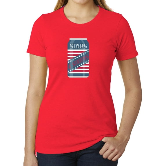 Starts and Stripes Beer T-shirts, Ladies Graphic T-shirts, Patriotic Shirts - Heather Red MH200WPATRIOT S22 S