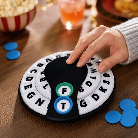 Starts with/Ends with Word Game, Fast-Paced Family Party Board Game, Letter Spinner Wheels, for Teens & Adults,  2-8 Players, Includes Spinner Device & 20 Tokens