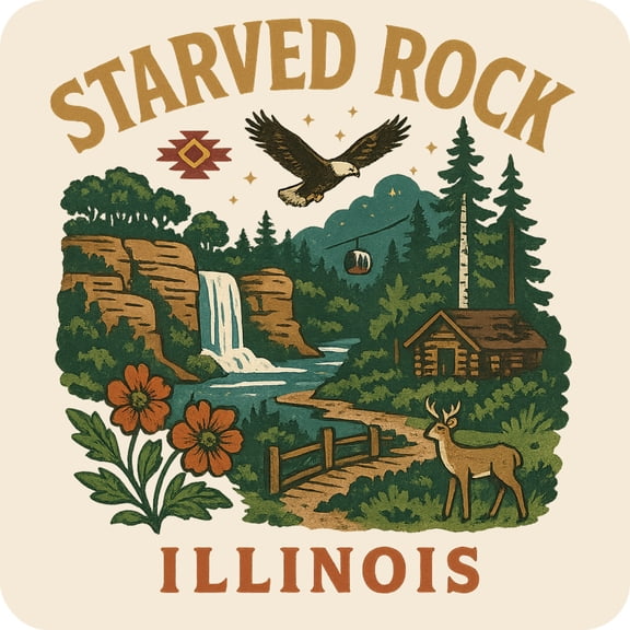 Starved Rock Illinois Keepsakes Souvenir Vinyl Sticker – Destination Travel Keepsake Collectible (4-Inches Wide)