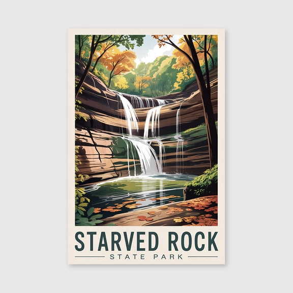 Starved Rock State Park Travel Print Canvas Starved Rock Wall Decor Illinois Starved Rock Art Starved Rock Wall Art Canvas Canvas Starved Rock Canvas-1WN1041