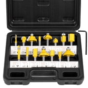 Starwal 15-Piece Router Bit Set, 1/4-Inch Shank, Tungsten Carbide Tips, Ideal for Woodworking Professionals