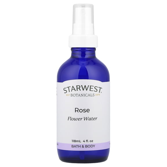 Starwest Botanicals Flower Water Rose 4 oz Liquid