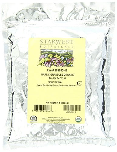 Organic Garlic Granules, 1 lb (453.6 g), Starwest Botanicals