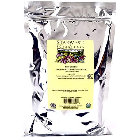 Starwest Botanicals Organic Dandelion Root Roasted Cut [1 Pound] Loose Tea In Bulk