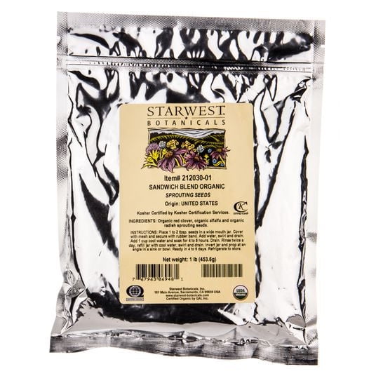 Starwest Sandwich Blend Sprouting Seeds, Organic - 1 lb