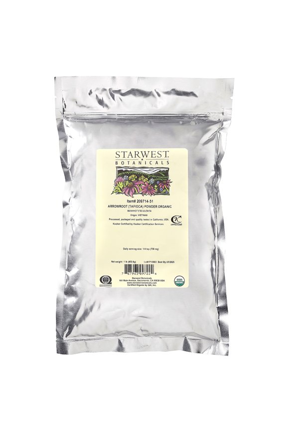 Arrowroot Powder Organic, 1 lb