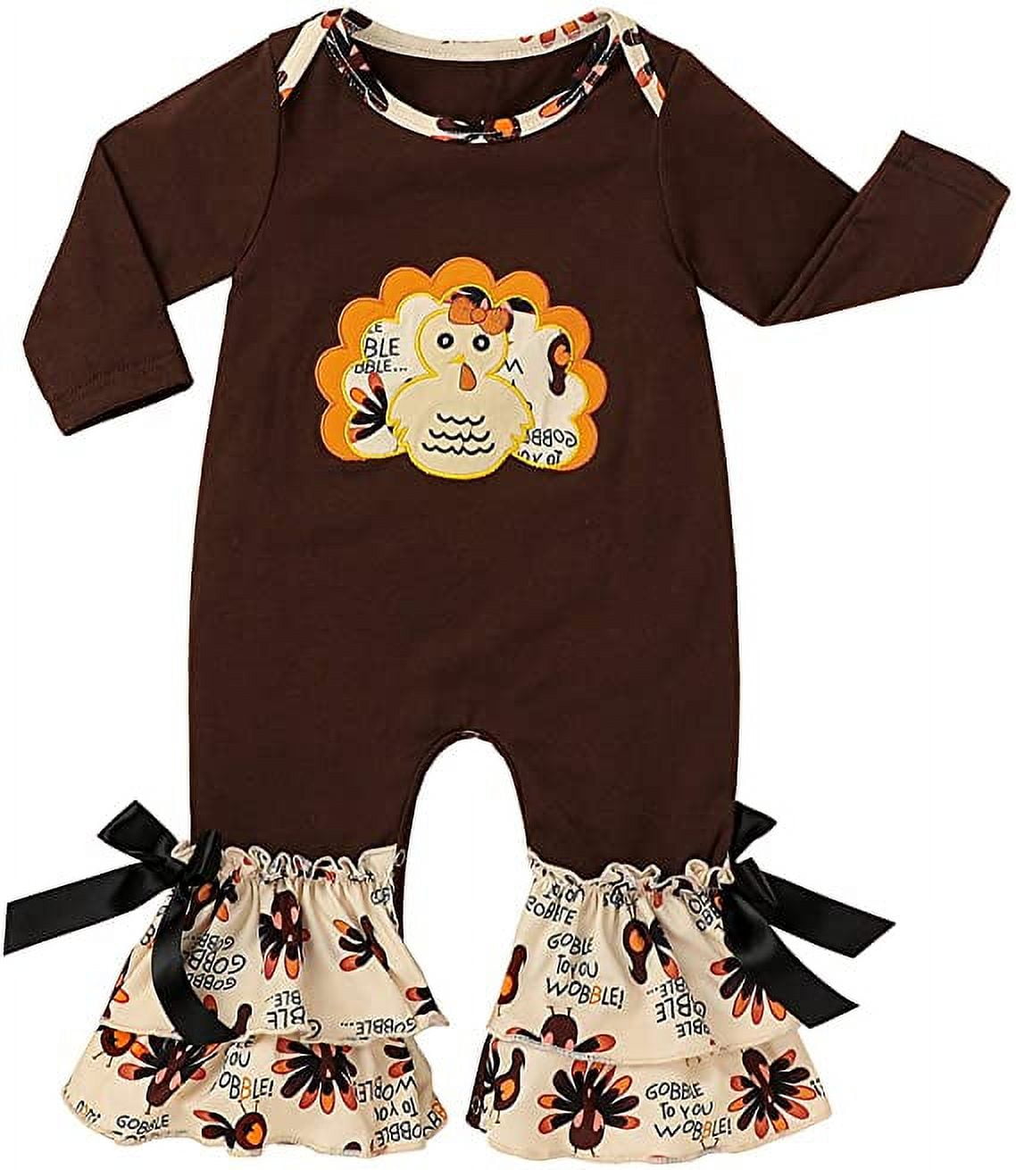 Starynighty Baby Girls Thanksgiving Outfits Turkey Romper Long Sleeve  Bodysuit Jumspsuit Pajamas Set - Walmart.com