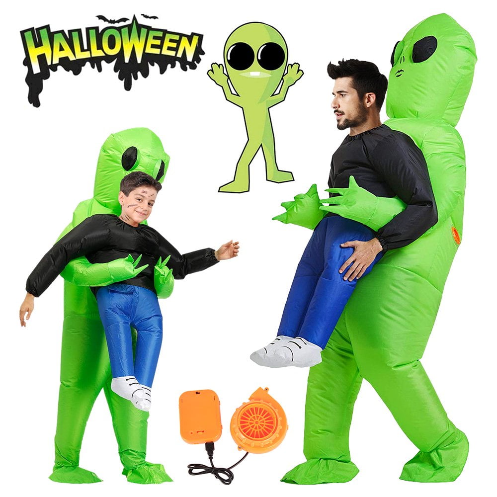 K354 Green Alien Inflatable Monster Costume Carrying Human Cosplay  Halloween