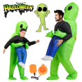 Starynighty Inflatable Alien Costume Fancy Dress, Green Alien Carrying Human Costume Alien