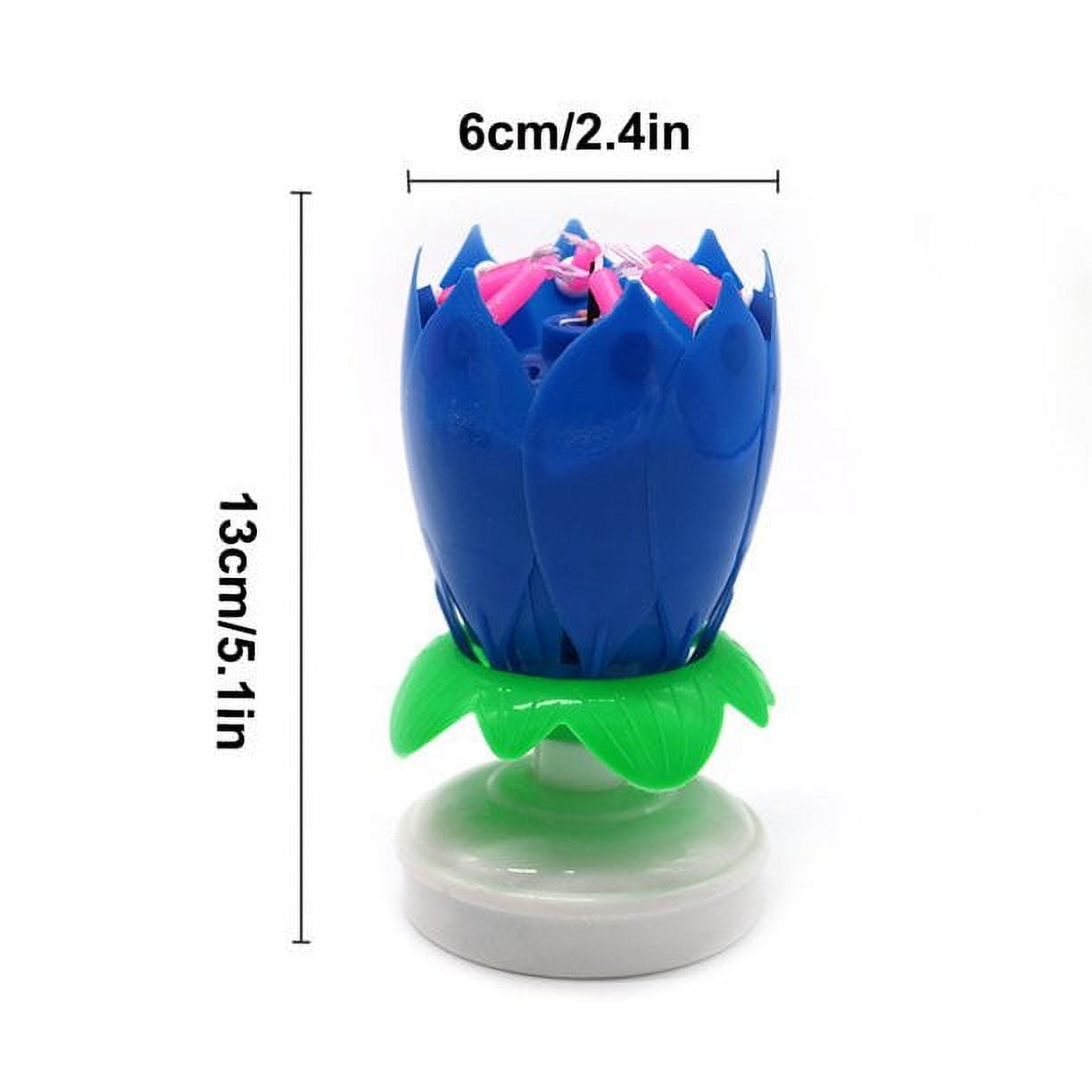 Starynighty Musical Lotus Flower Candle,Party Gift Art Happy Birthday Candle Lights,DIY Cake