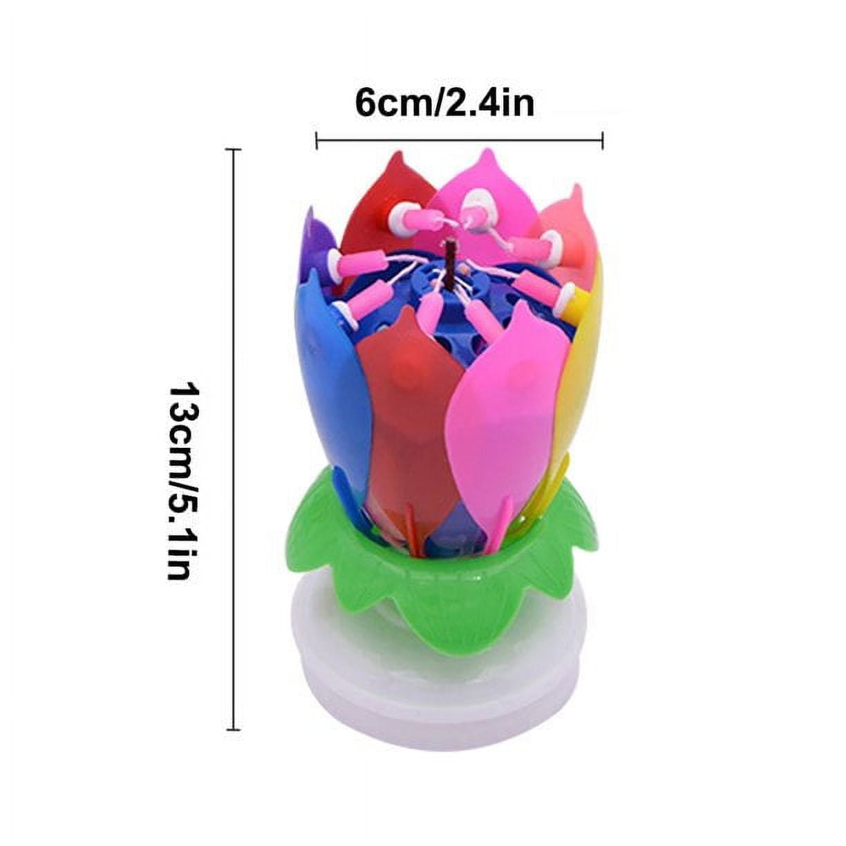 Staryop Musical Lotus Flower Candle,Party Gift Art Happy Birthday Candle Lights,DIY Cake