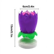 Staryop Musical Lotus Flower Candle,Party Gift Art Happy Birthday Candle Lights,DIY Cake Decoration Candles