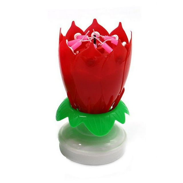 Staryop Musical Lotus Flower Candle,Party Gift Art Happy Birthday