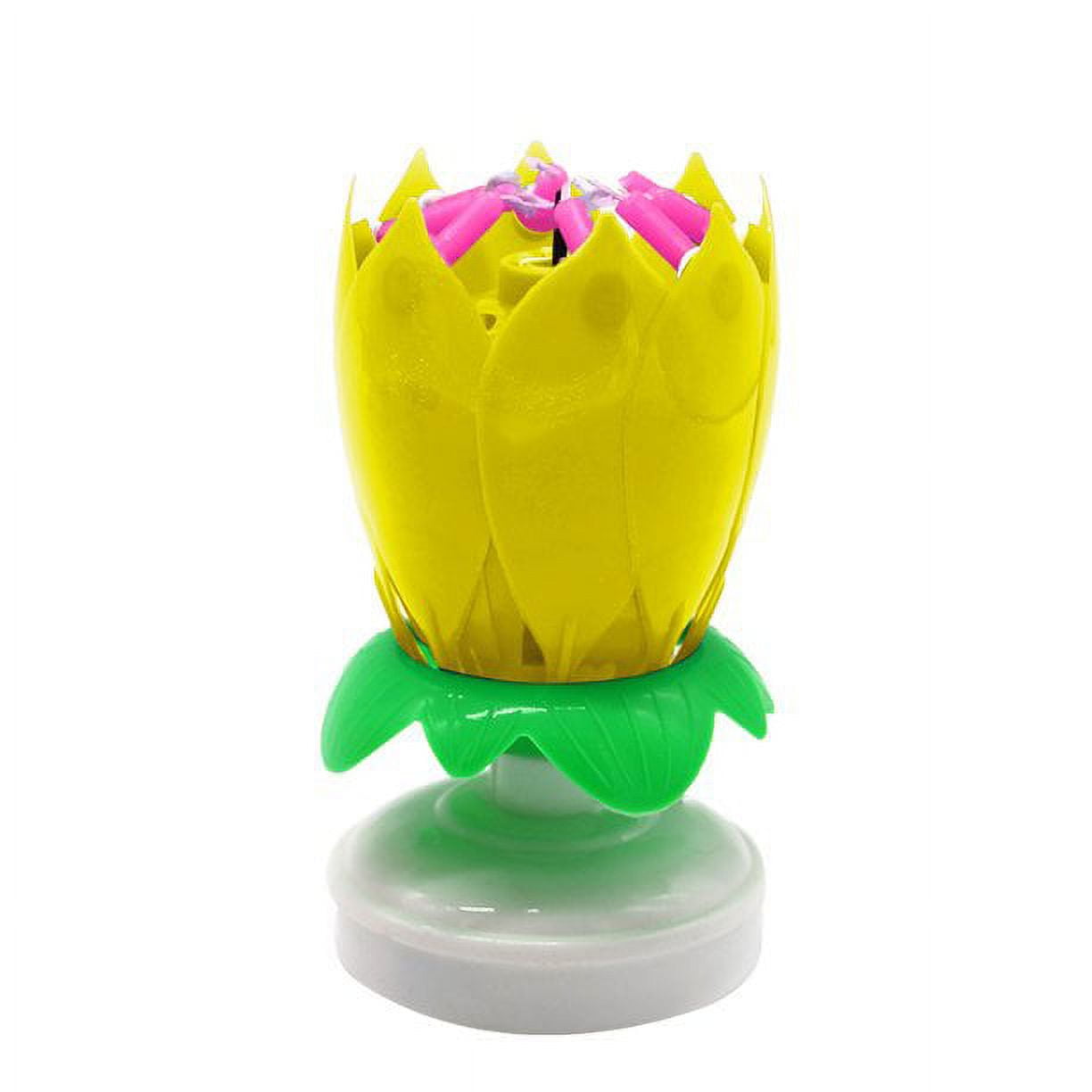 Staryop Musical Lotus Flower Candle,Party Gift Art Happy Birthday