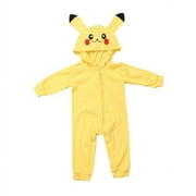 Staryop Toddler Infant Baby Boy Girl Pikachu Outfit Jumpsuit Long Pants Cosplay Halloween Costume