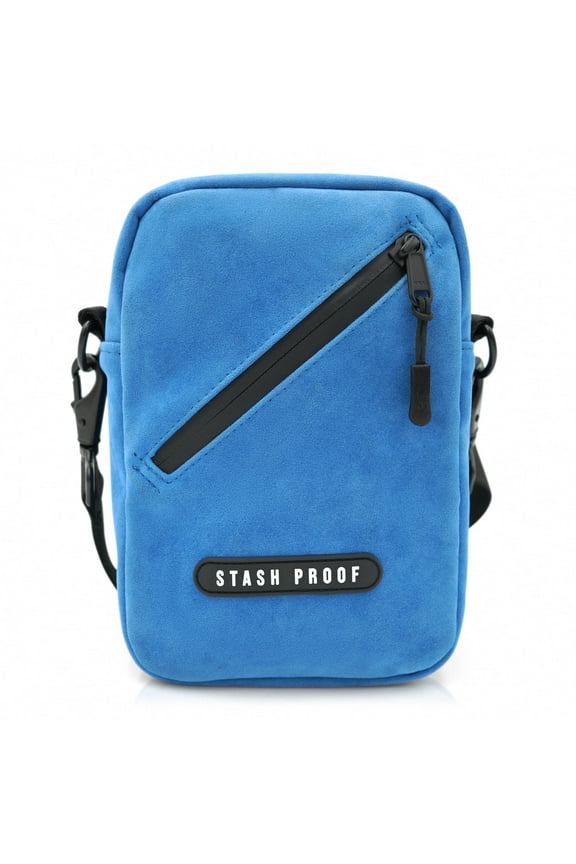Stash Proof Odor Resistant Stash (Blue) Unisex Cross Body Sling Bag, Small Chest Bag Suede Daypack for Traveling, Outdoors, and Festivals