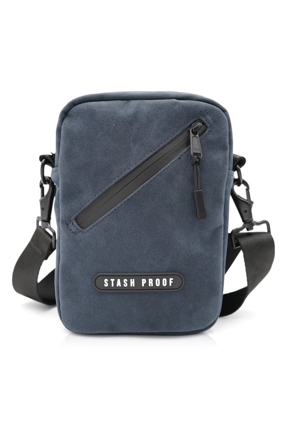 Stash Proof Odor Resistant Unisex Cross Body Sling Bag, Small Chest Bag Suede Daypack for Traveling, Outdoors, and Festivals (Black)