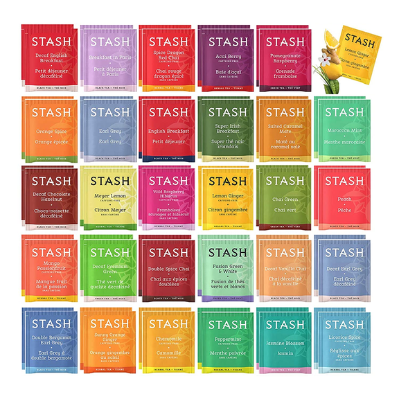 Stash Tea Bags Sampler Assortment Box (52 Count) 30 Different Flavors Gifts for Her Him Women Men Mom Dad Friends Coworkers Family