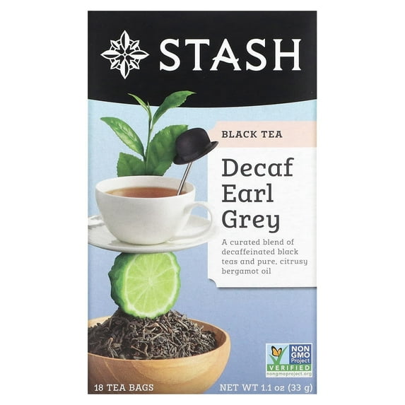 Stash Tea, Black Tea, Decaf Earl Grey, 18 Tea Bags, 1.1 oz (33 g) Pack of 2