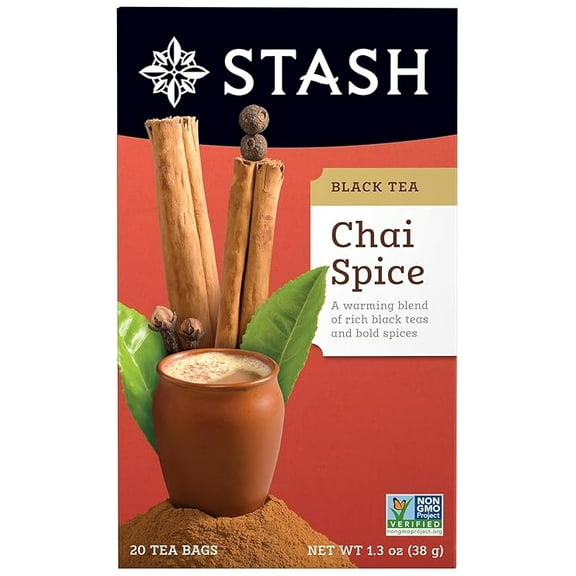 Stash Tea Chai Spice Black Tea, 20 ct ( Pack of 2 )