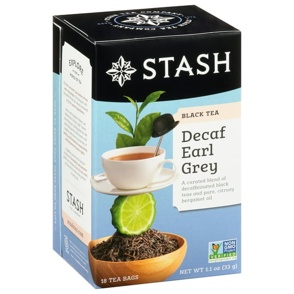 Stash Tea Decaffeinated Earl Grey Tea 18 Bags (Pack Of 6)