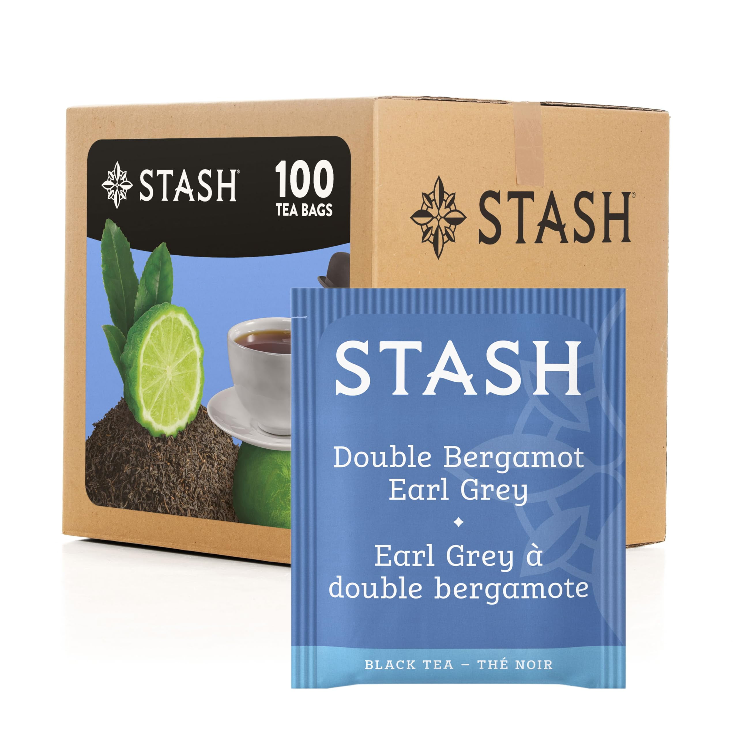 Stash Tea Double Bergamot Earl Grey Black Tea, Box of 100 Tea Bags ...