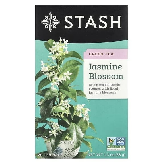 Stash Tea, Green Tea, Jasmine Blossom, 20 Tea Bags, 1.3 oz Pack of 4