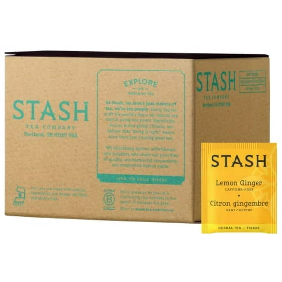 Tea Lemon Ginger Herbal Tea Box of 100 Tea Bags