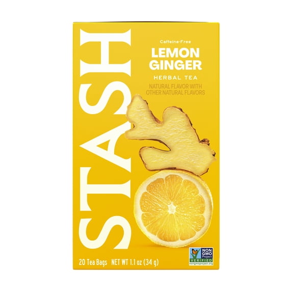Stash Tea, Lemon Ginger Herbal Tea, 20 Ct