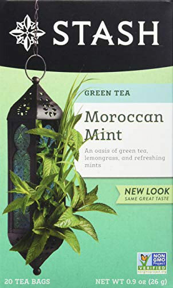 Stash Tea Moroccan Mint Green Tea - Caffeinated, Non-GMO Project Verified Premium Tea with No Artificial Ingredients, 20 Count (Pack of 6) - 120 Bags Total