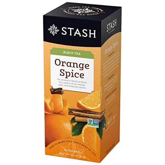 Stash Tea Orange Spice Black Tea, 2oz, 30 Count