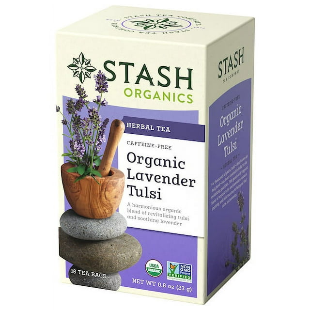 Stash Tea Organic Lavender Tulsi Herbal Tea Bags, 18 Count