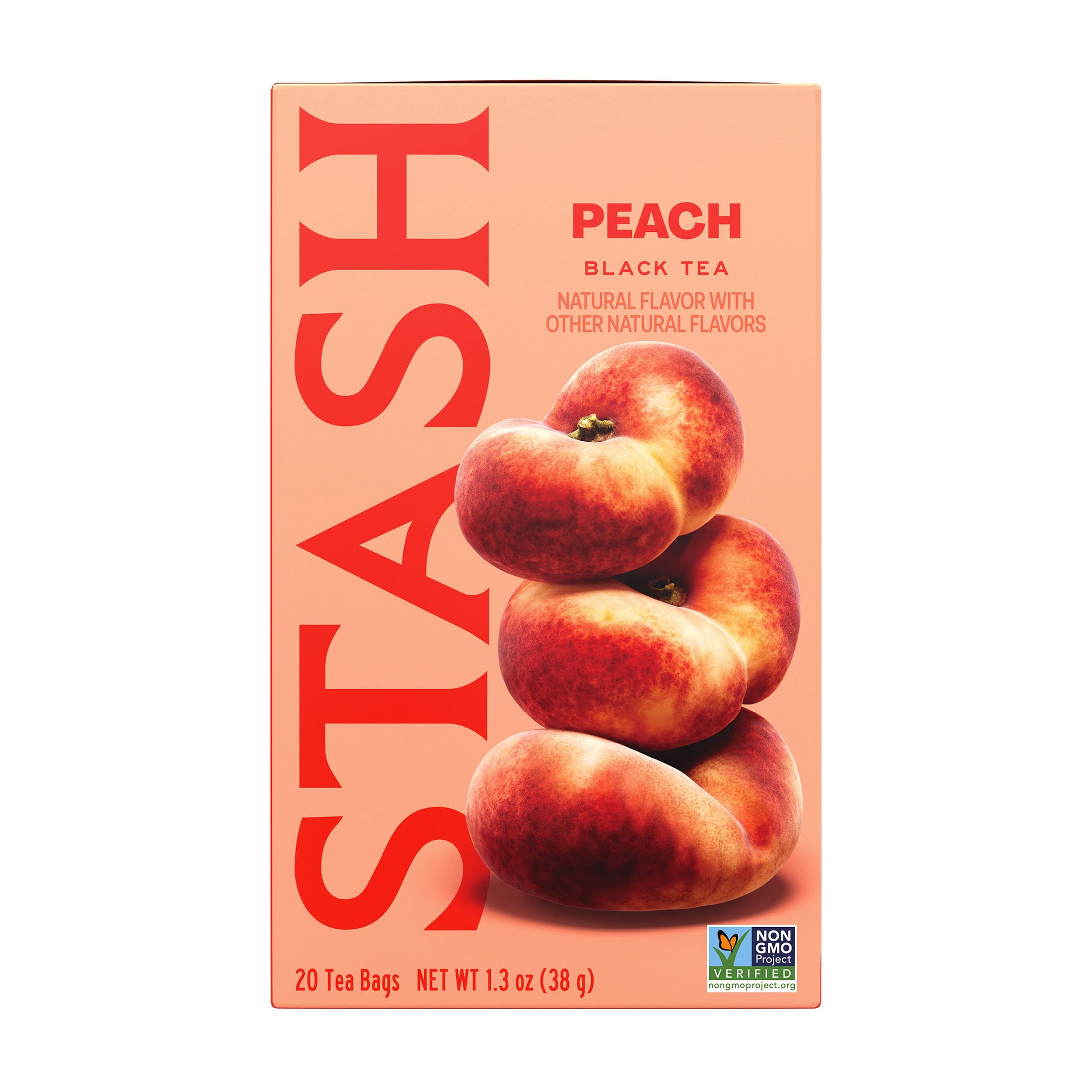 Stash Sweet Peach Flavored Black Tea Bags, Hot Pack, 20 Ct, 1.3 oz