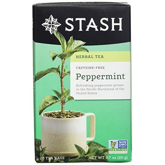 Stash Tea Peppermint Herbal Tea Naturally Caffeine Free, NonGMO