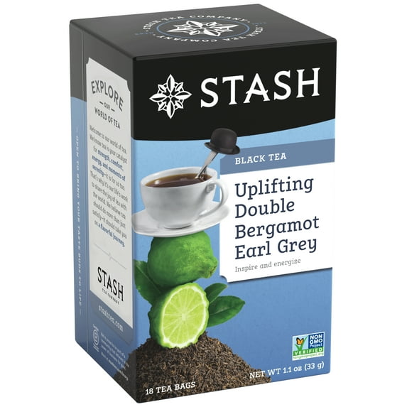 Stash Tea Uplifting Double Bergamot Earl Grey Tea Bags, 18 Ct
