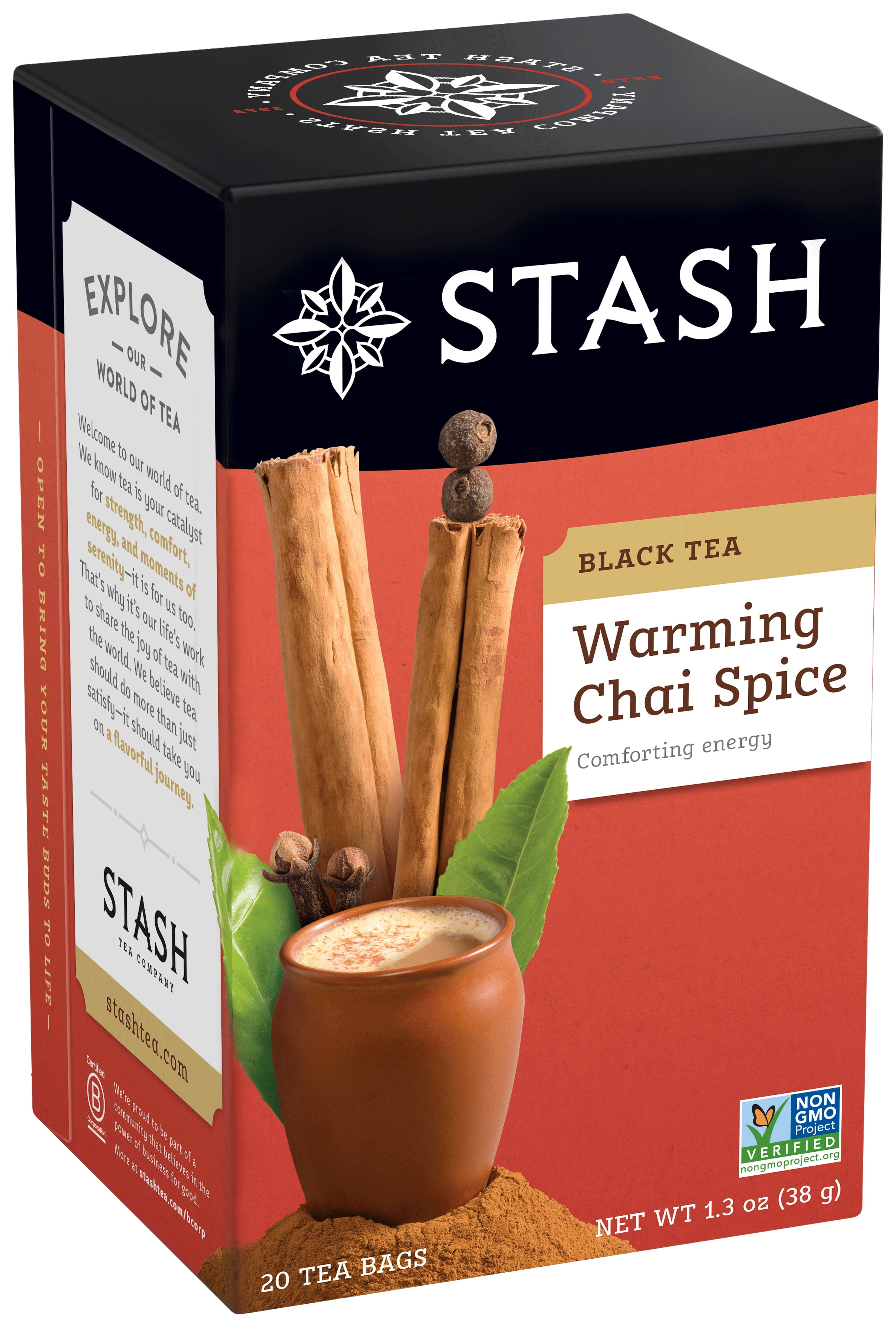 Stash Tea Warming Chai Spice Black Tea Bags, 20 Ct, 1.3 oz