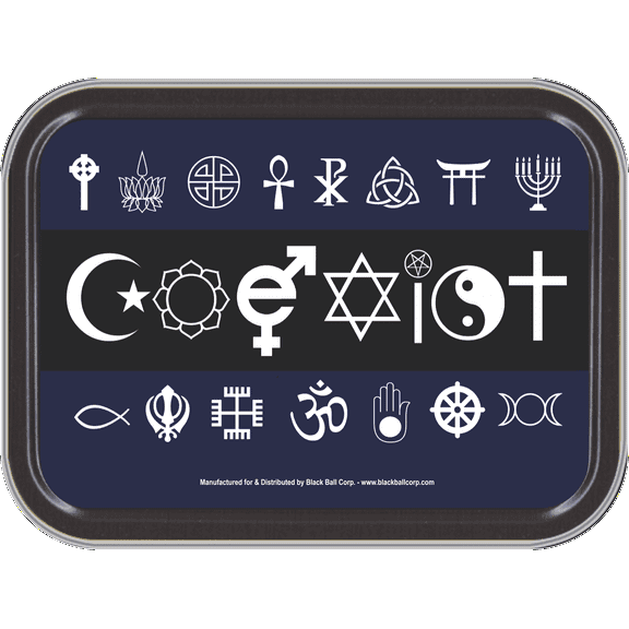 Stash Tins - Coexist Storage Container 4.37" L x 3.5" W x 1" H