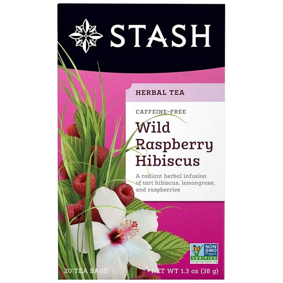 Stash Wild Raspberry Herbal Tea, Caffeine Free, 20 Ct