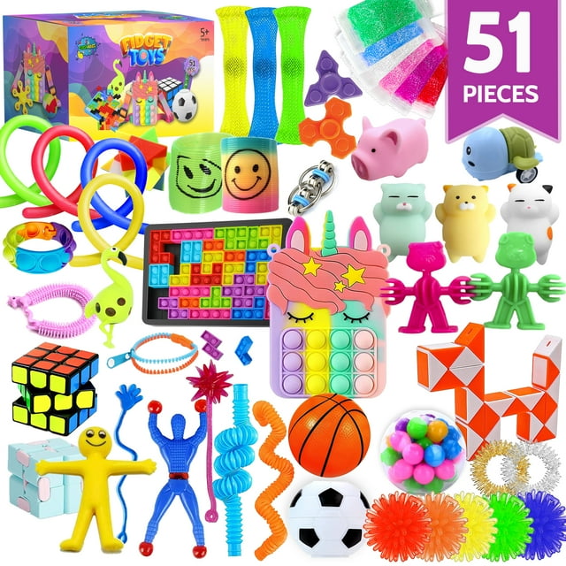 Stashables 51pc Fidget Toy Set, Fidget Pack, Classroom Treasure Box