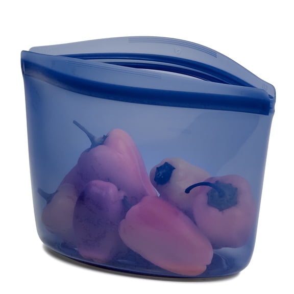 Stasher Premium Food-Safe Reusable Silicone Food Storage Container, Deep Ocean, 4-Cup Bowl