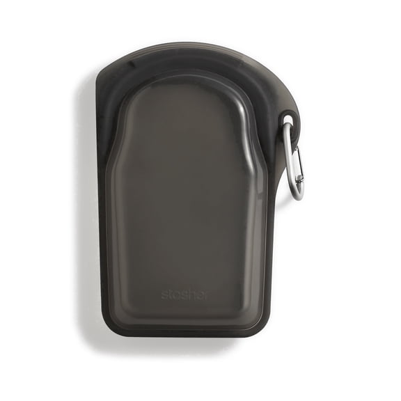 Stasher Premium Food-Safe Reusable Silicone Food Storage Bag, Travel Go Bag, Black, 18 oz