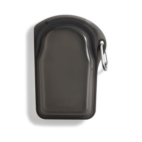 Stasher Premium Food-Grade Silicone Reusable Food Storage Container, Holds 18 oz, Leak Free Pinch Loc Seal, Black, 1 Bag