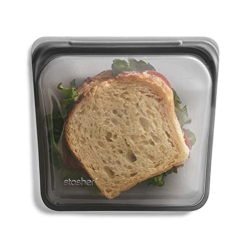 Stasher Platinum Silicone Food Grade Reusable Storage Bag, Black