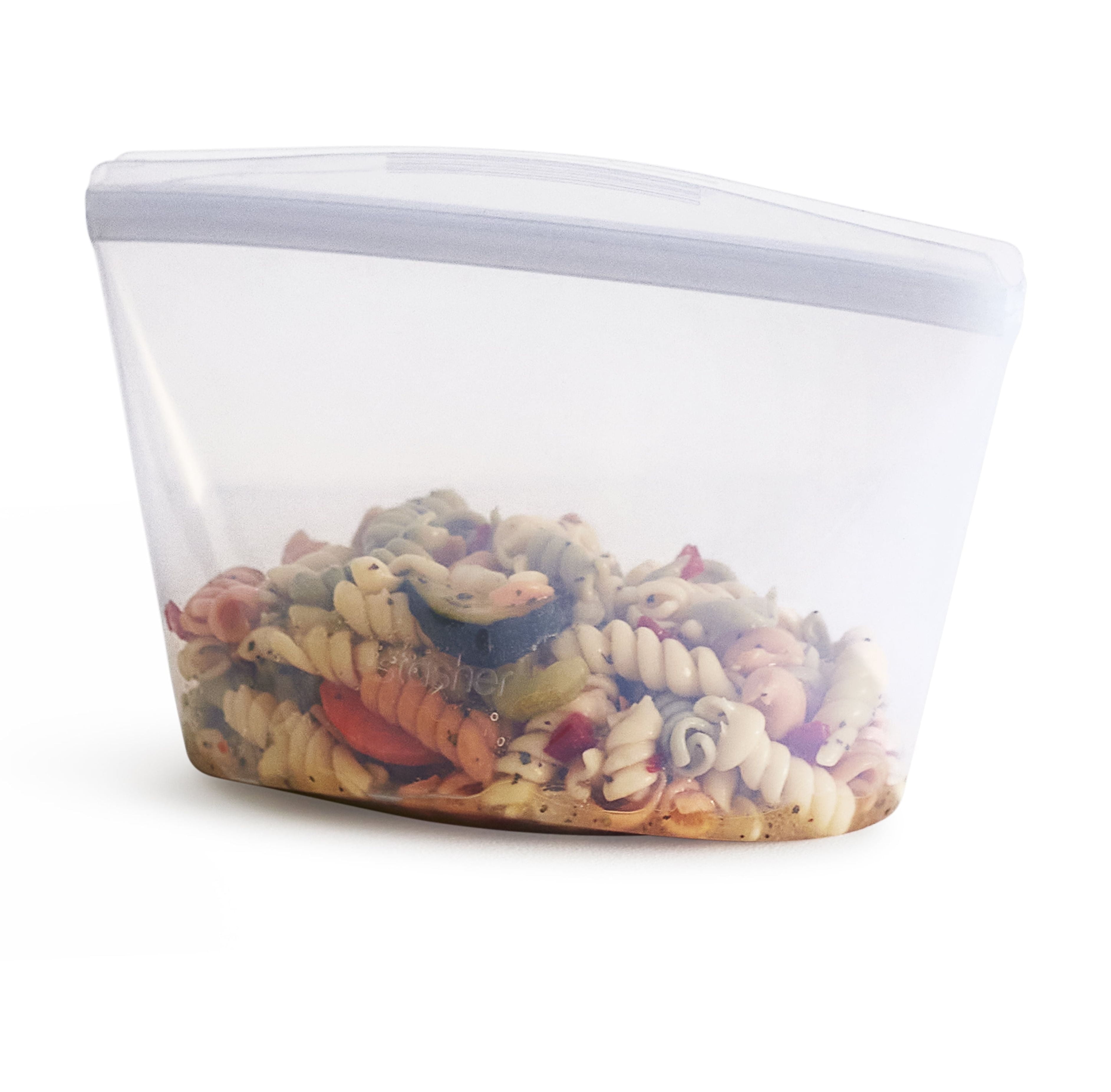 Stasher Premium Silicone Reusable Food Storage Bowl, Clear, 4-Cup Bowl, Dishwasher Safe, Leak Free