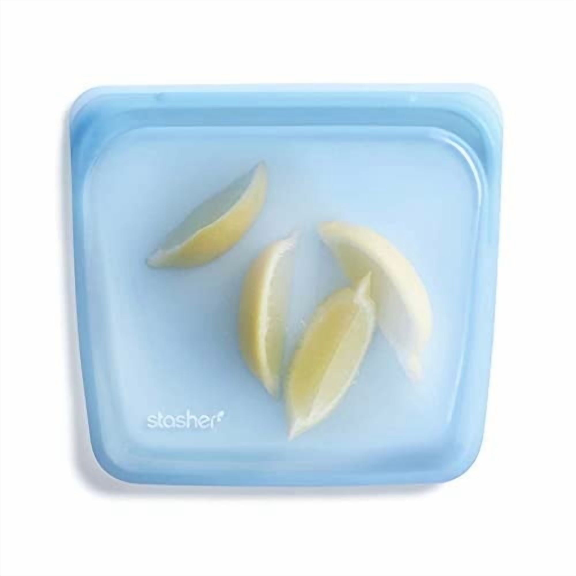 Stasher Premium Silicone Reusable Food Storage Sandwich Bag, Blue, 28oz, Dishwasher Safe, Leak Free