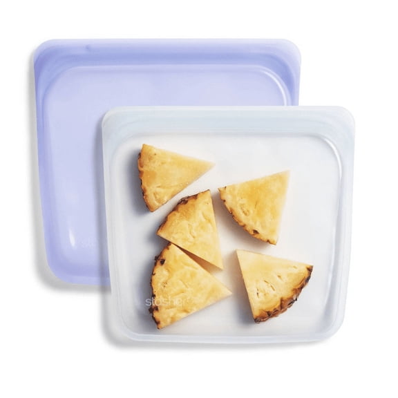 Stasher Reusable Silicone Food Storage Sandwich Set - Clear/Aqua - 2pk